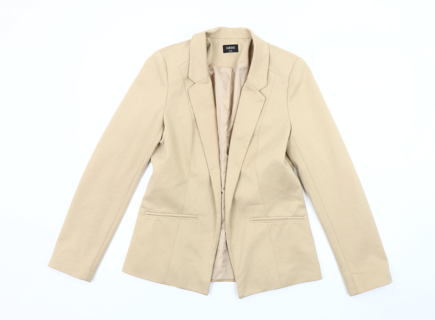 Oasis Beige Women's Blazer Size 10 Long Sleeve