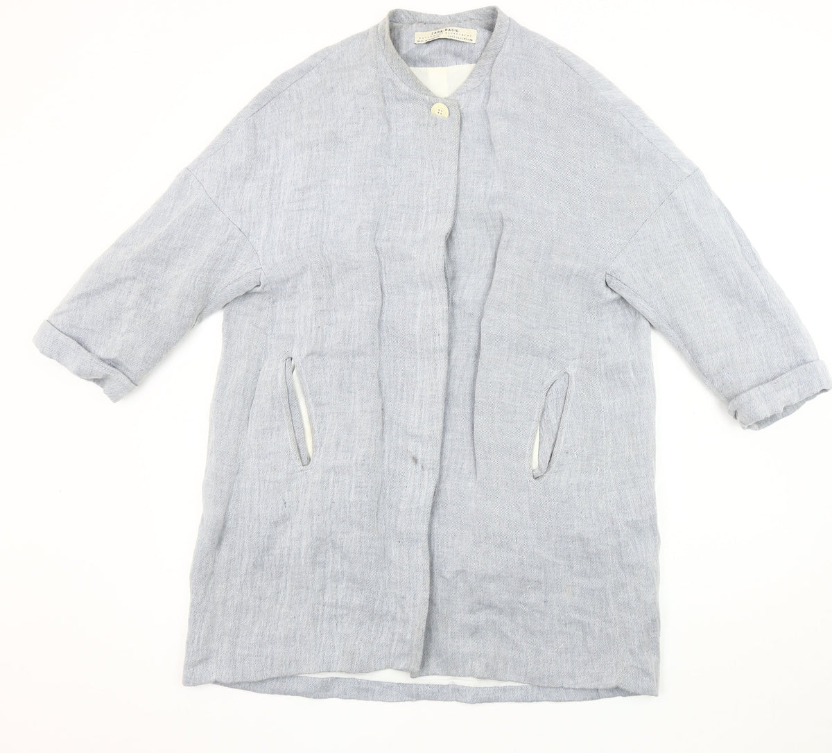 Zara Women's Grey Mid-Length Coat Size 2