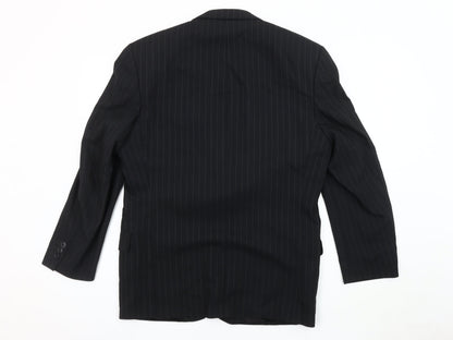 Next Men's Black Striped Suit Jacket Size 38S