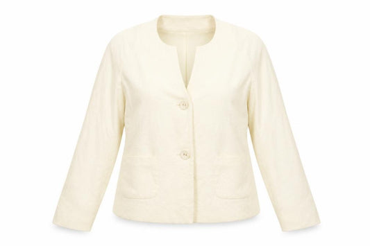 BM Collection Women's Ivory Blazer, Size 20