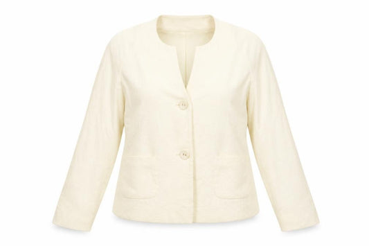 BM Collection Women's Ivory Blazer, Size 20