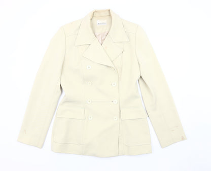 Warehouse Women's Beige Suit Jacket Size 12 Double-Breasted