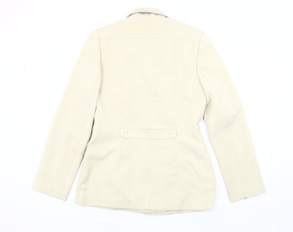 Warehouse Women's Beige Suit Jacket Size 12 Double-Breasted