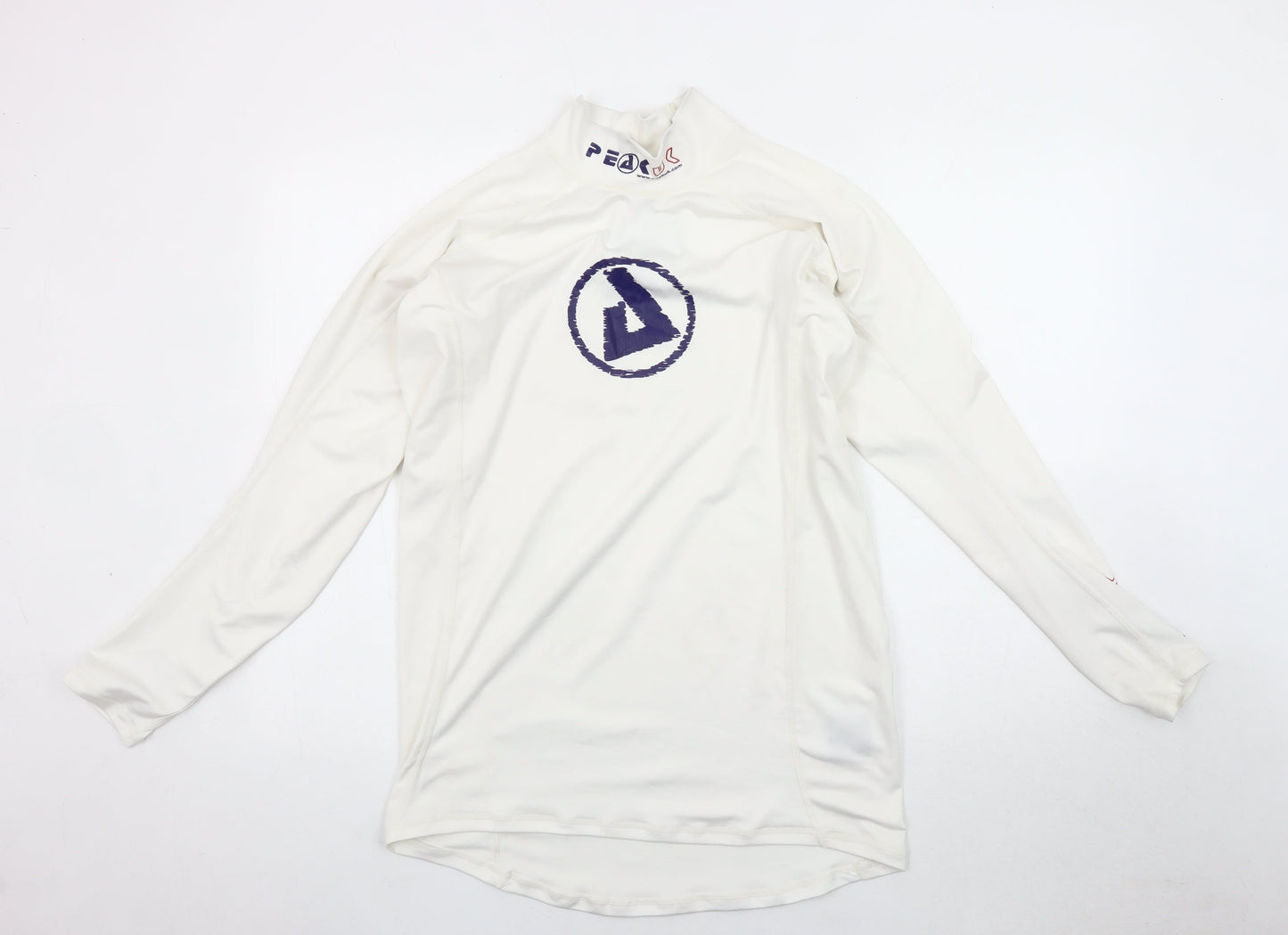Peak Men's White Long Sleeve Pullover Activewear Top
