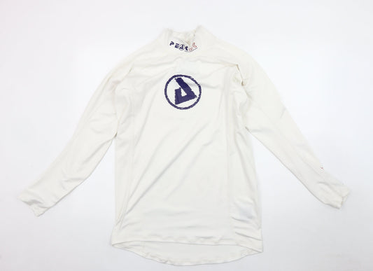 Peak Men's White Long Sleeve Pullover Activewear Top