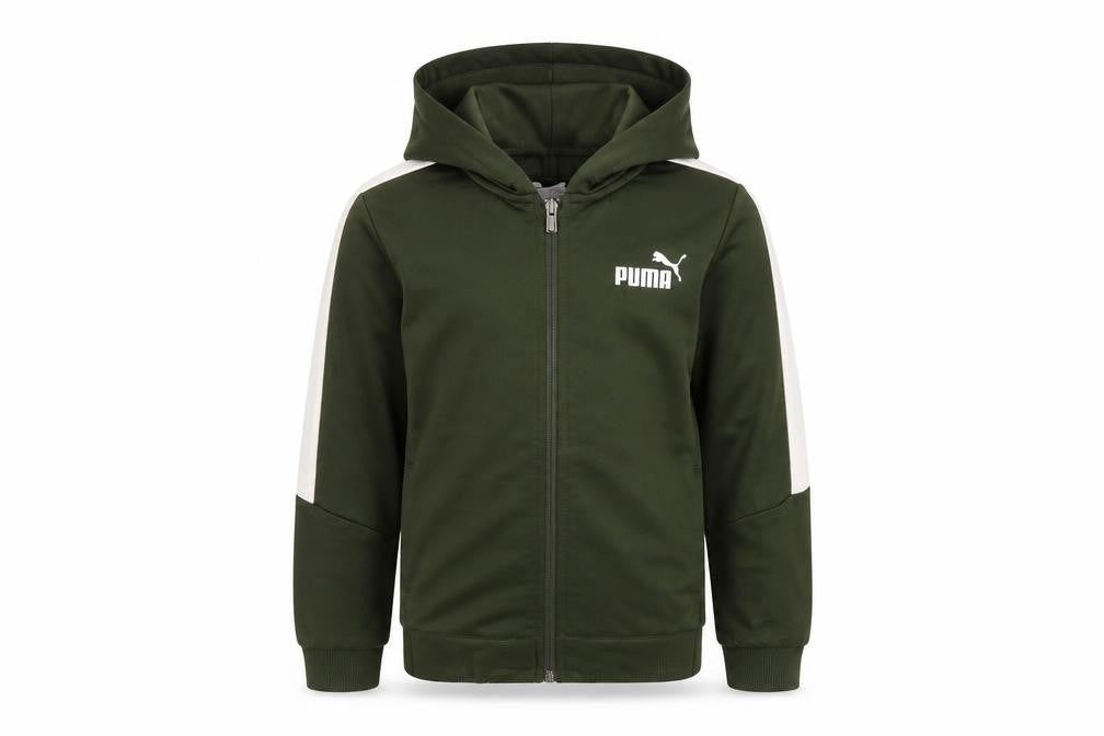 Puma Boys Green Hooded Track Jacket Size 4