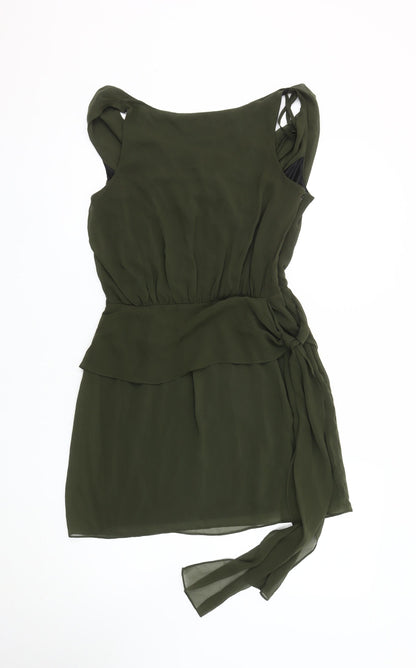 Additional front view of ASOS Women's Green Shift Dress, size 10, - Chic & Versatile