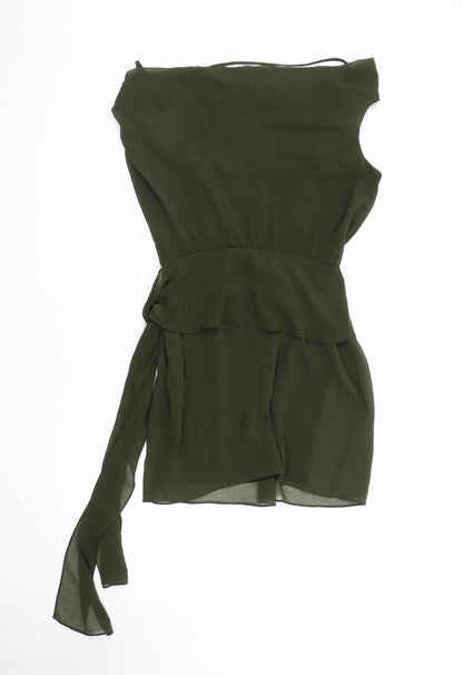 Back view of ASOS Women's Green Shift Dress, size 10, - Chic & Versatile