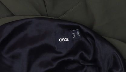 Close-up detail of ASOS Women's Green Shift Dress, size 10, - Chic & Versatile