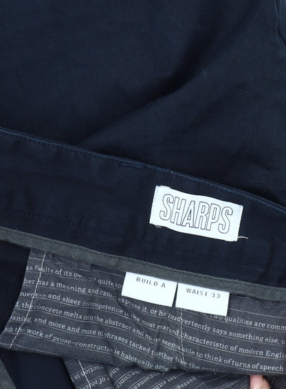 SHARPS Men's Blue Chino Trousers Size 33