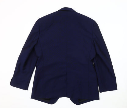 Back view of AR RED Men's Blue Blazer Jacket 40R Single-Breasted