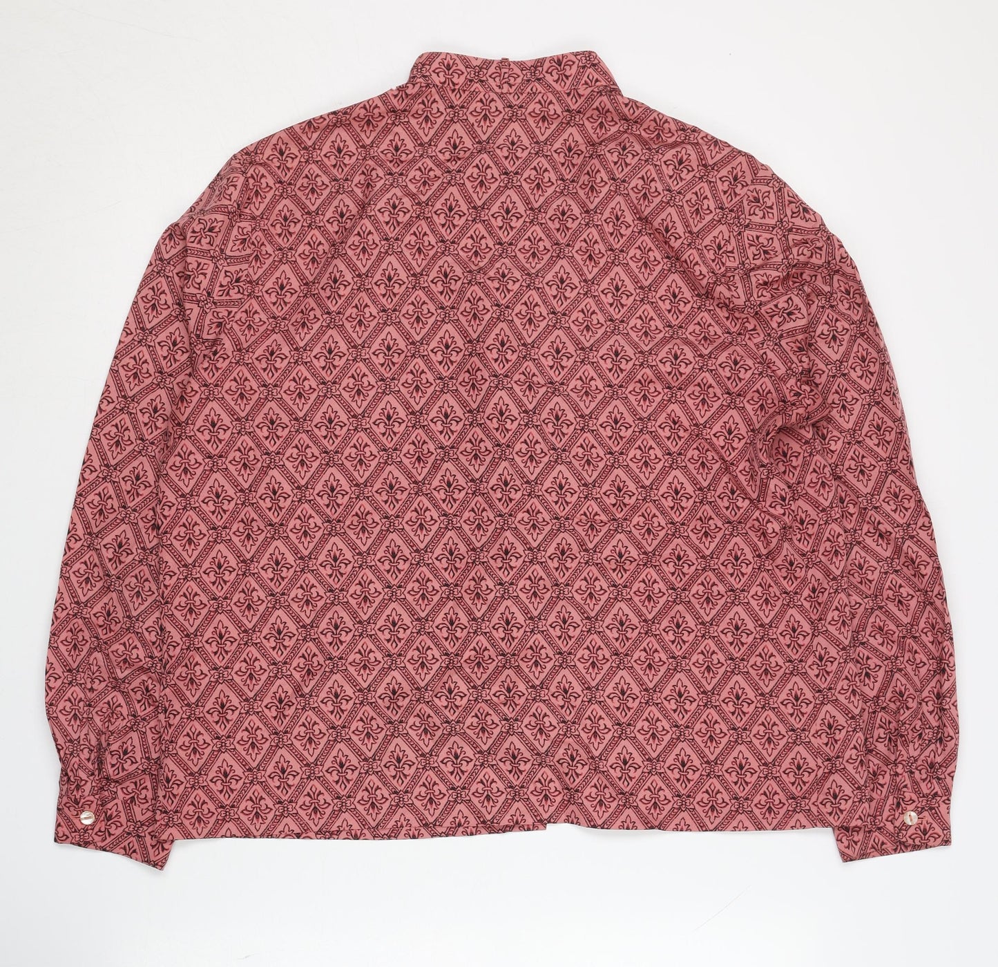 Eastex Women's Pink Geometric Long Sleeve Blouse Size 16
