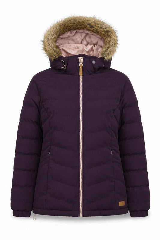 Trespass Women's Purple Puffer Jacket M Hooded Winter
