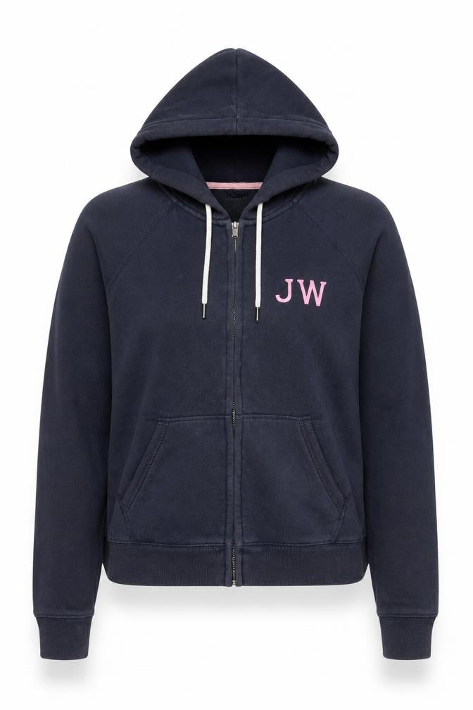 Jack Wills Women's Blue Hoodie Size 6 Full Zip