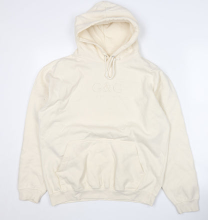 Additional front view of G&G Men's Ivory Hoodie - Medium, Pullover