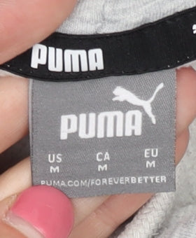 Brand and care label for Puma Men's Grey Pullover Hoodie M