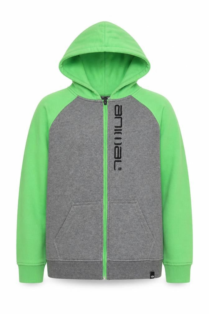 Animal Boys Green Grey Full Zip Hoodie 11-12 Years