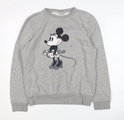 Preloved Disney Women's Grey S Pullover Crew Neck Sweatshirt - Front