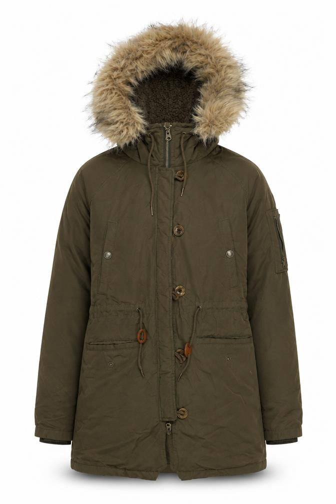 Fat Face Women's Green Hooded Parka Size 10 Regular