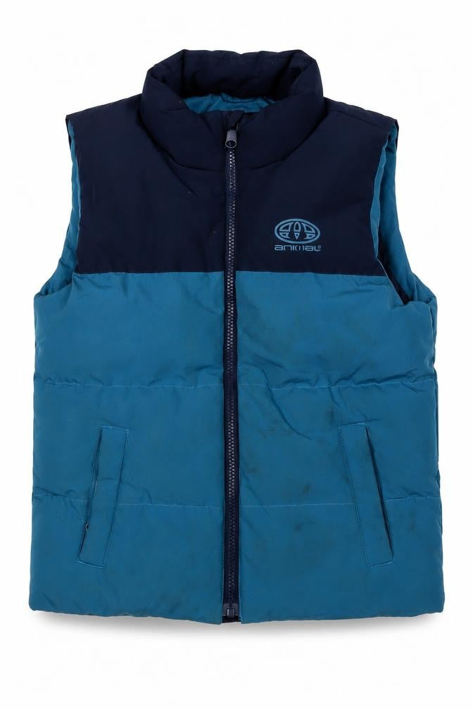 Animal Boys Blue Sleeveless Jacket 7-8 Years with Zip