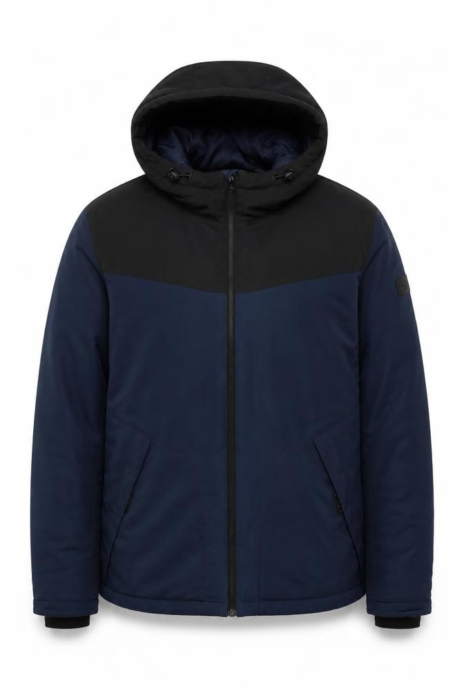 Jack & Jones Men's Blue Puffer Jacket M, Hooded, Casual
