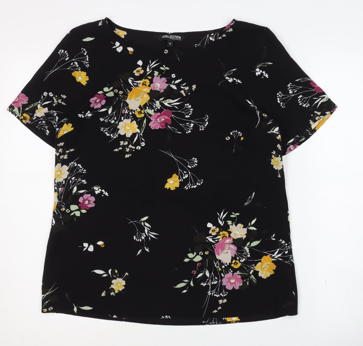 Debenhams Women's Black Floral Blouse Size 10