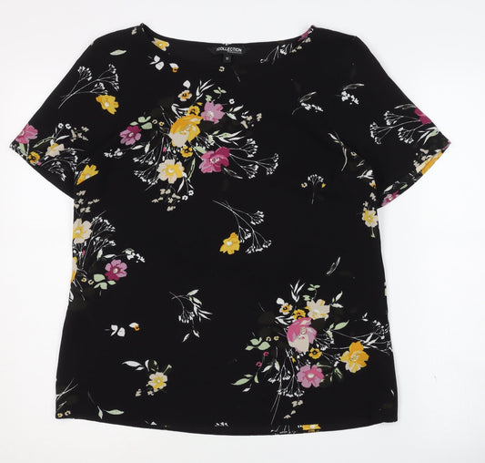 Debenhams Women's Black Floral Blouse Size 10