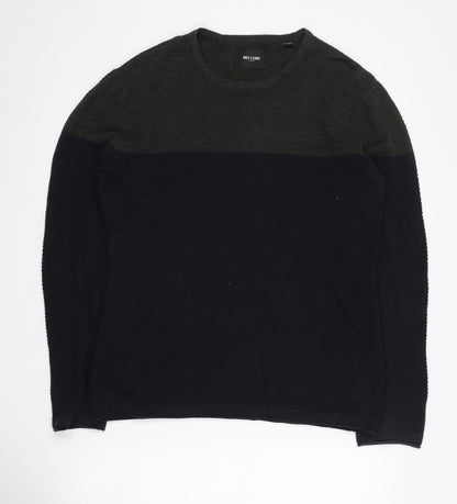 Additional front view of Only & Sons Men's Black Cotton jumper Medium