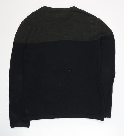 Back view of Only & Sons Men's Black Cotton jumper Medium