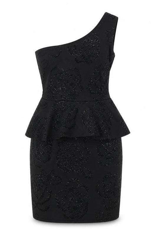 Quiz Women's Black One Shoulder Dress Size 12