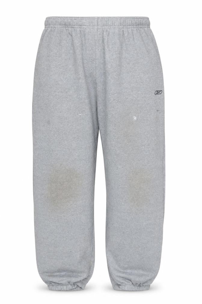 Reebok Men's Grey Sweatpants - Size L, Fleece, Relaxed Fit