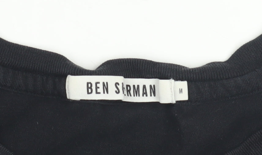 Ben Sherman Men's Black Cotton Printed T-Shirt Size M