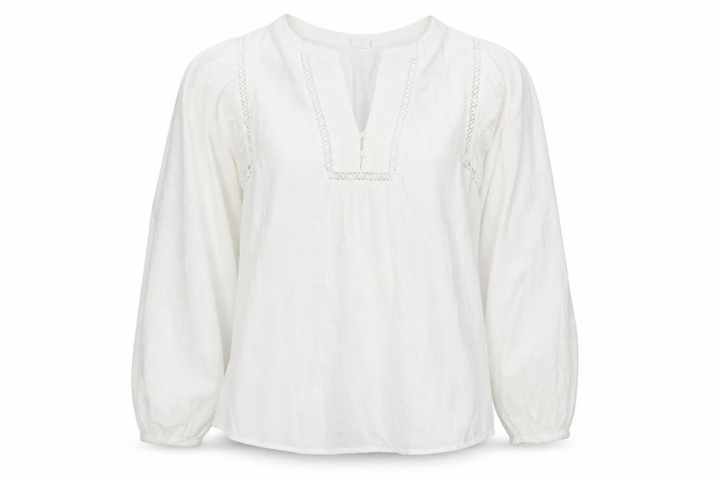 Marks & Spencer White V-Neck Crochet Blouse, S