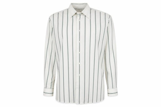 Henry Bannerman Men's White Striped Dress Shirt 15.5