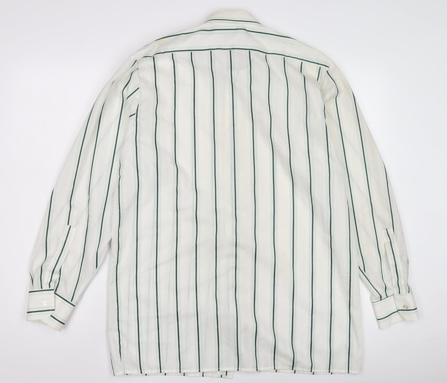 Henry Bannerman Men's White Striped Dress Shirt 15.5