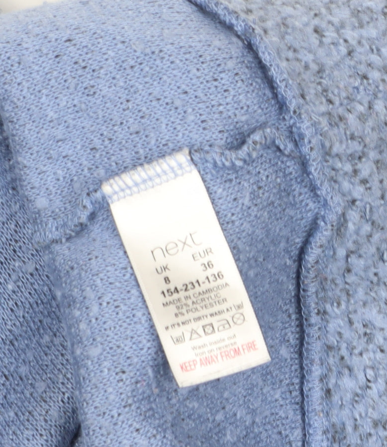Next Women's Blue Knit Zip Sweatshirt Size 8