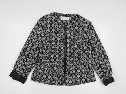 BHS Women's Black Argyle Jacket, Size 14, Cotton