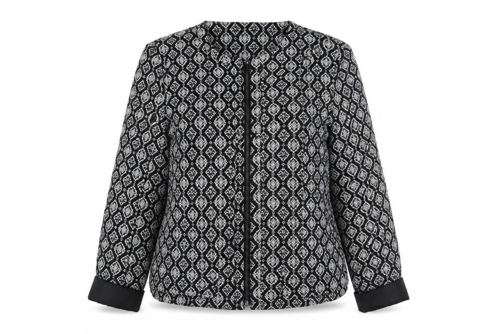 BHS Women's Black Argyle Jacket, Size 14, Cotton