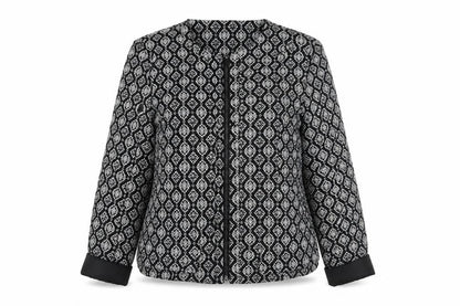 BHS Women's Black Argyle Jacket, Size 14, Cotton