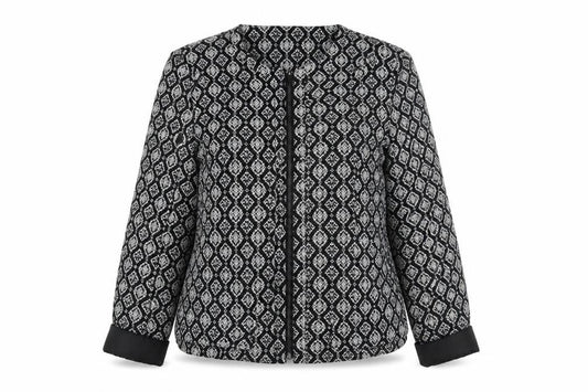 BHS Women's Black Argyle Jacket, Size 14, Cotton