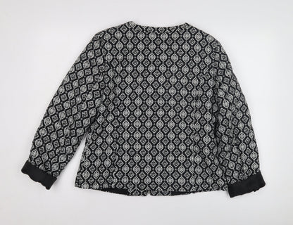 BHS Women's Black Argyle Jacket, Size 14, Cotton