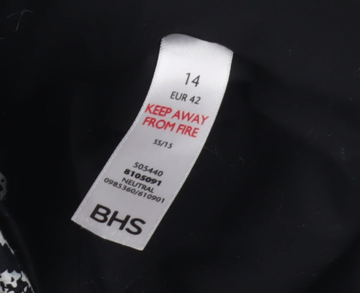 BHS Women's Black Argyle Jacket, Size 14, Cotton