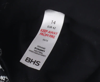BHS Women's Black Argyle Jacket, Size 14, Cotton