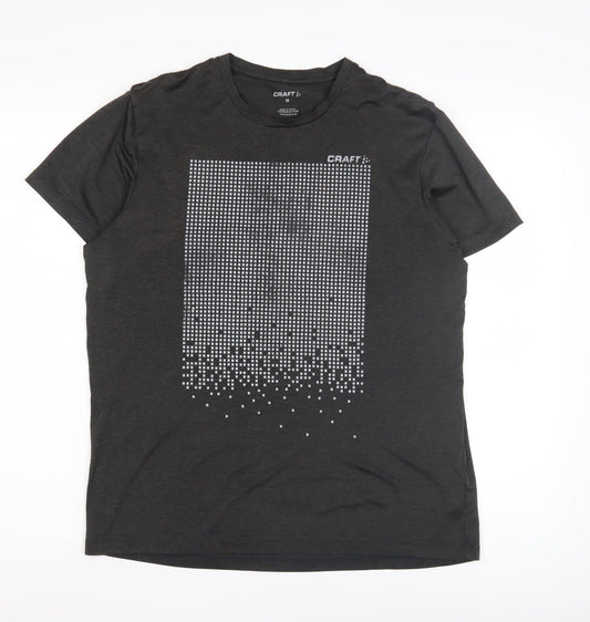 Craft Men's Black Graphic Print Medium T-Shirt