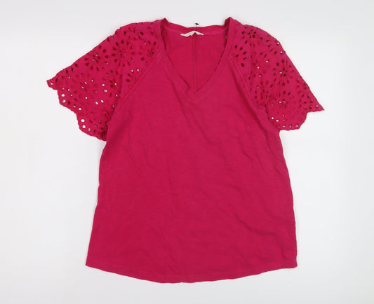 Marks and Spencer Women's Pink V-Neck Top