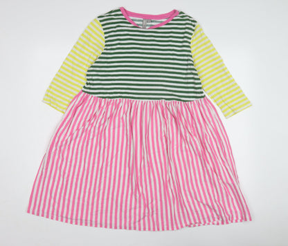 Additional front view of ASOS Women's Multicoloured Stripe A-Line Dress, size 12