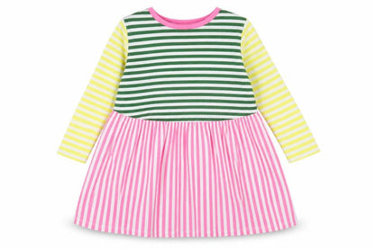 Front view of ASOS Women's Multicoloured Stripe A-Line Dress, size 12