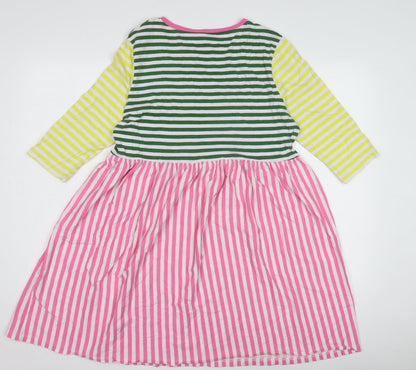 Back view of ASOS Women's Multicoloured Stripe A-Line Dress, size 12