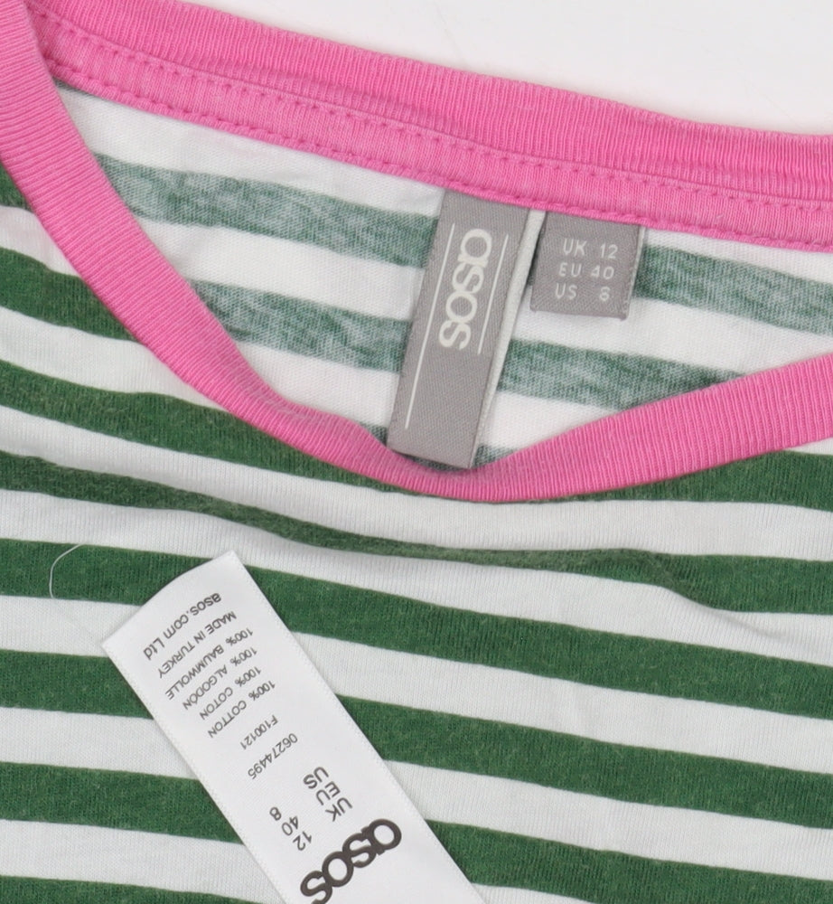 ASOS Women's Multicoloured Stripe A-Line Dress, Size 12
