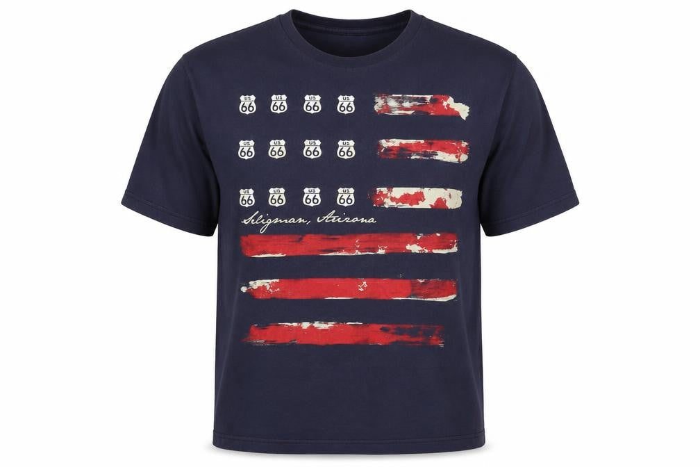 Bayside Men's XL Blue Graphic Patriotic T-Shirt